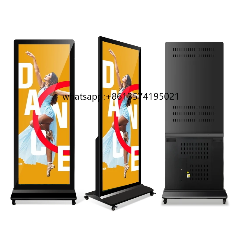 

70 75 Inch Full Screen Indoor Shopping Mall LCD Display Floor Standing Digital Signage Totem Advertising Player
