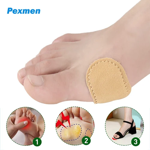 Pexmen 6 uds/hoja de cojines para juanetes, almohadillas protectoras de juanetes para dedos de los pies y pies, almohadillas para aliviar el juanete para reducir el roce