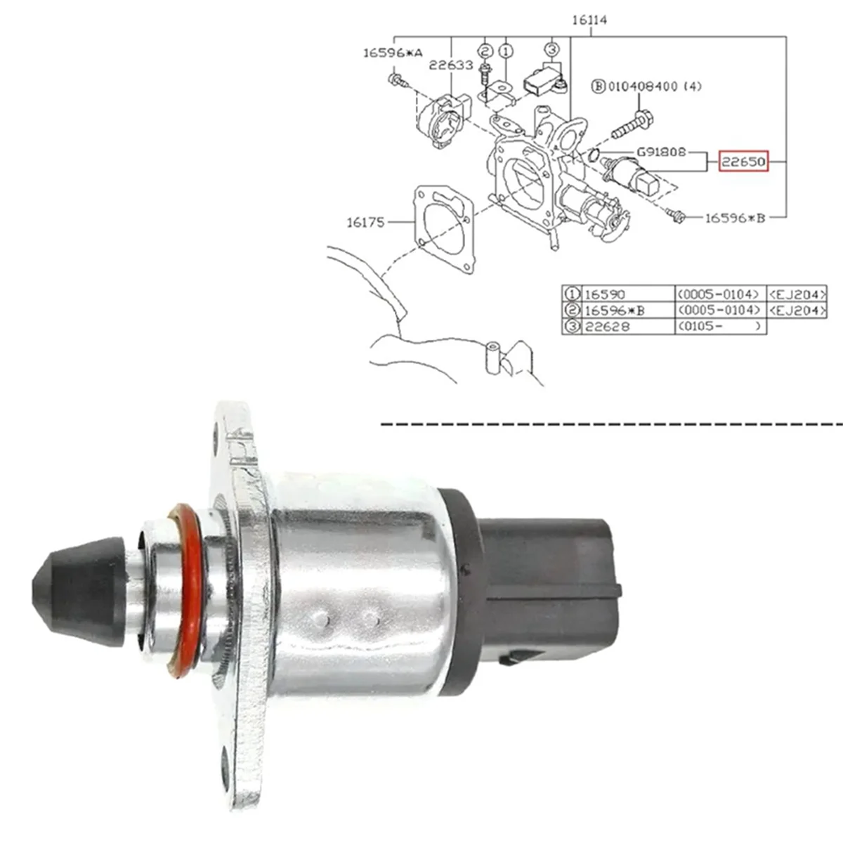 IAC Idle Air Control Valve 1993-1999 for Subaru Impreza Air Control Valve Assy 22650-AA240 A33-660-R00 22650AA240