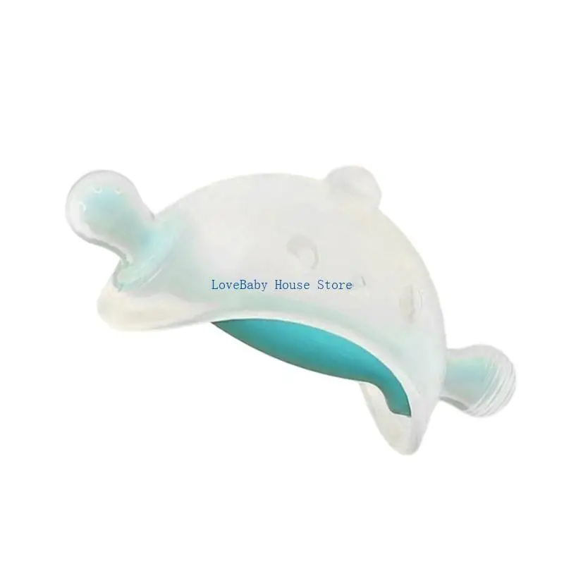 لعبة تسنين الأطفال الرضع من BX0D مصنوعة من السيليكون الآمن غذائيًا، سهلة التنظيف والإمساك بالعضاضة الآمنة #3