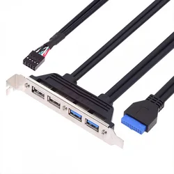 USB2.0 and USB 3.0 female header panels to motherboard 9-pin 20-pin motherboard extension cable adapter with 12cm PCI-E bracket