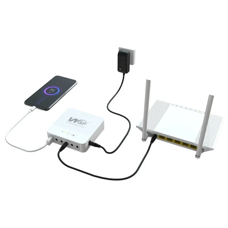 

UPS Power Bank 12V 9V 5V 15V 19V-24V 28.86WH for Router/monitor/cellphone/LED lights/Sound UPS Battery