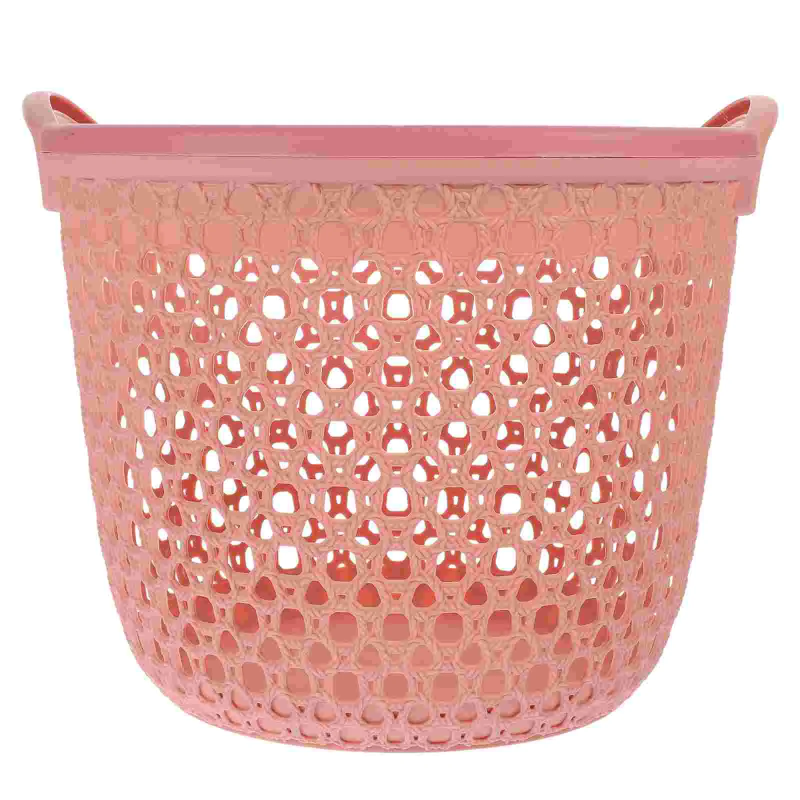 

Laundry Basket Baskets with Handle Plastic Clothes Pink Bathroom Hampers for Home