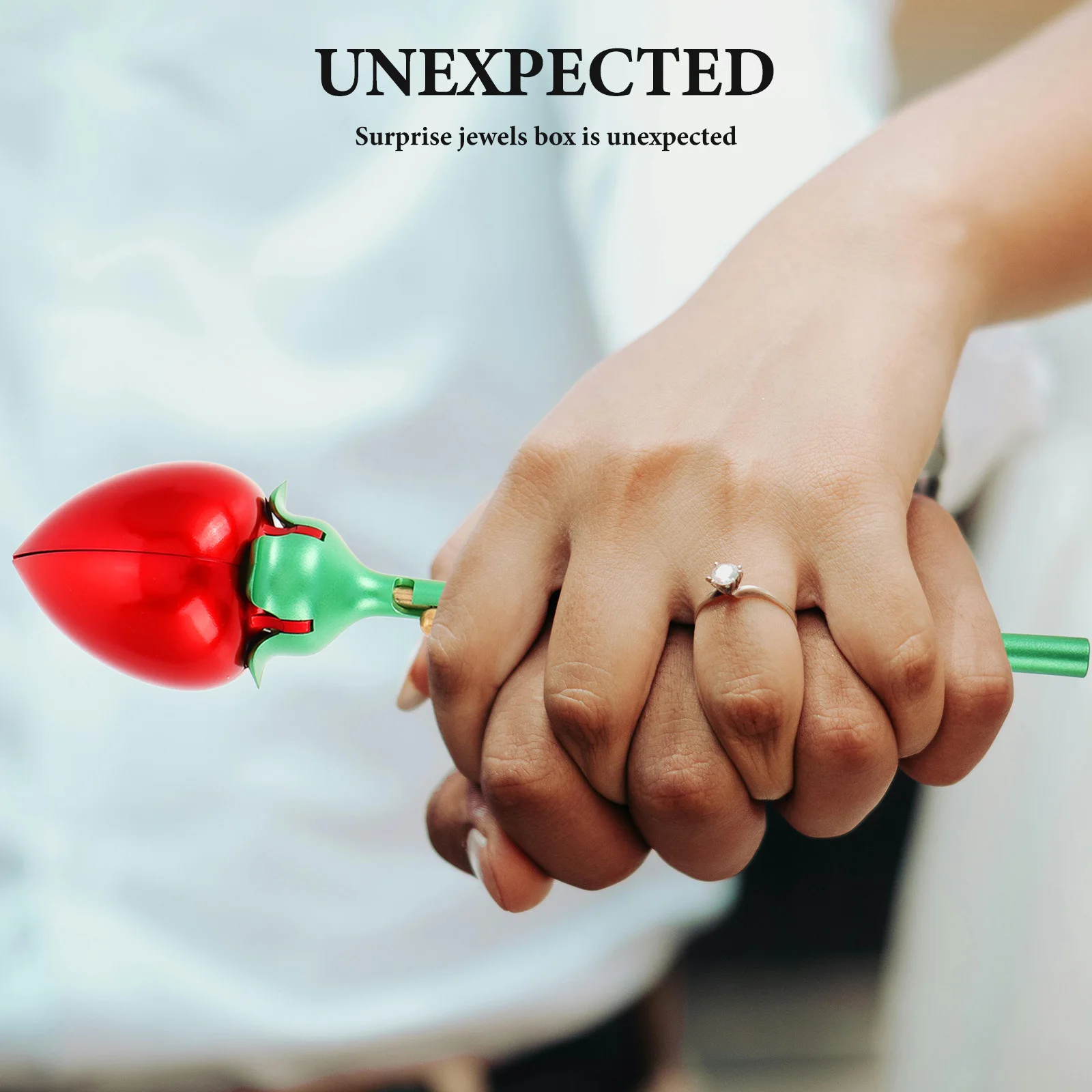 

Engagement Ring Boxes Wedding for Ceremony Jewelry Travel Case Rose Proposal Decorations