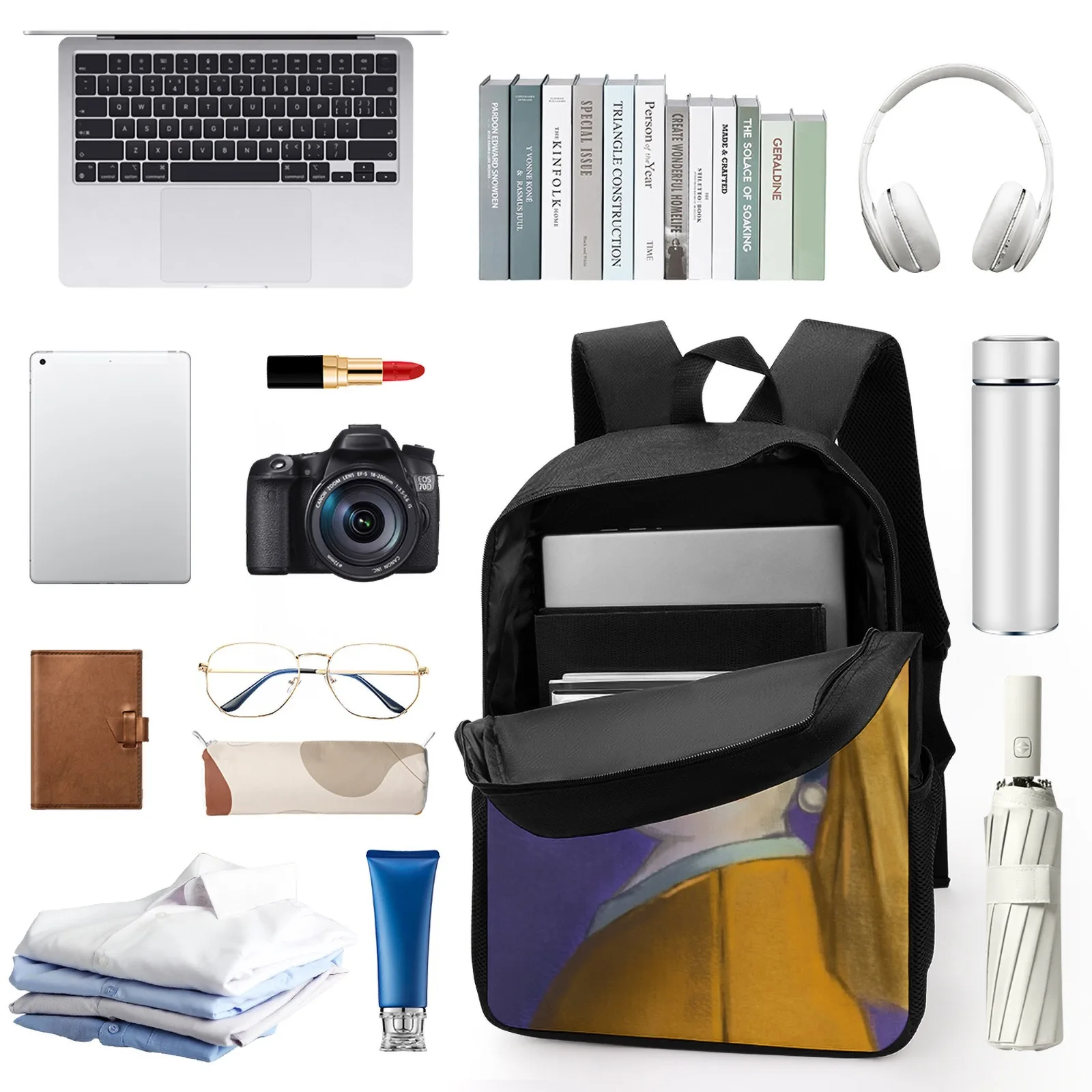 anatra con orecchino di perla Mochilas Escolares Zaini scolastici stampati per adolescenti Zaino per scuola primaria Zaino per scuola da 17 pollici