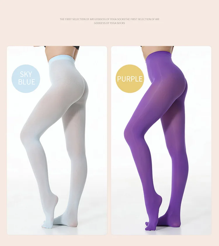 Frauen Plus Größe Strumpfhosen Hosen Gestrickte Weiße Tanzen Socken 40d Bunte Strumpfhosen Sexy Orange Lila Leggings Neues Design 45-75kg – Detail 5