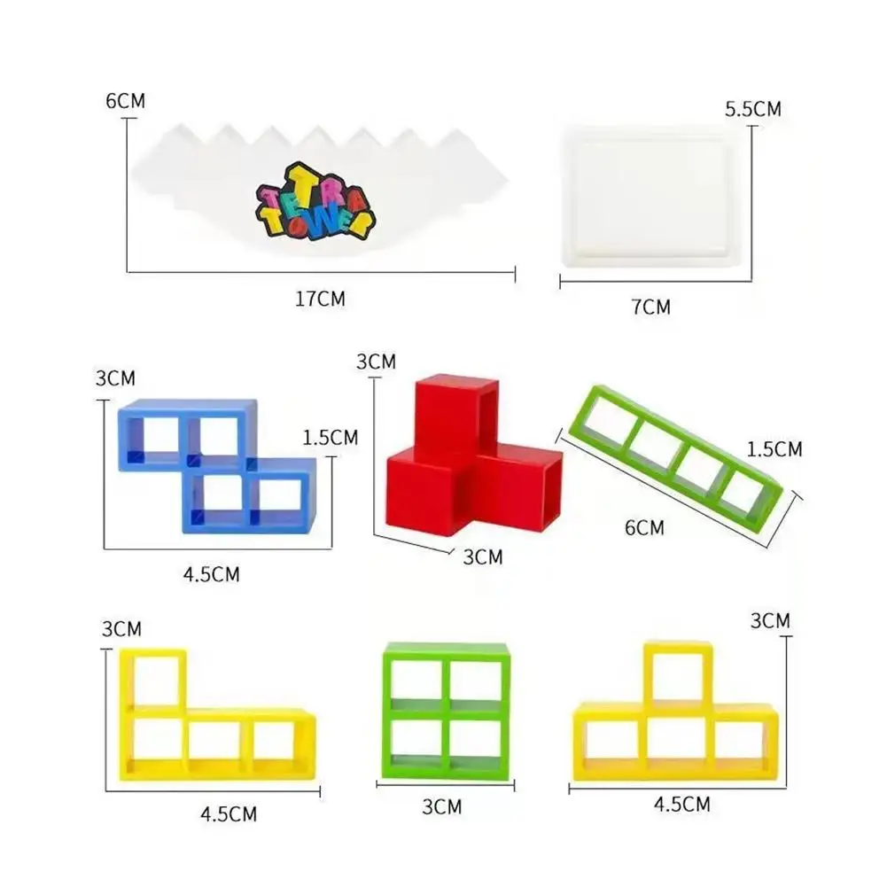 Bloques de apilamiento para niños, juego de equilibrio de Torre Tetra, bloques de construcción apilables, ensamblaje de tablero de rompecabezas, juguetes educativos