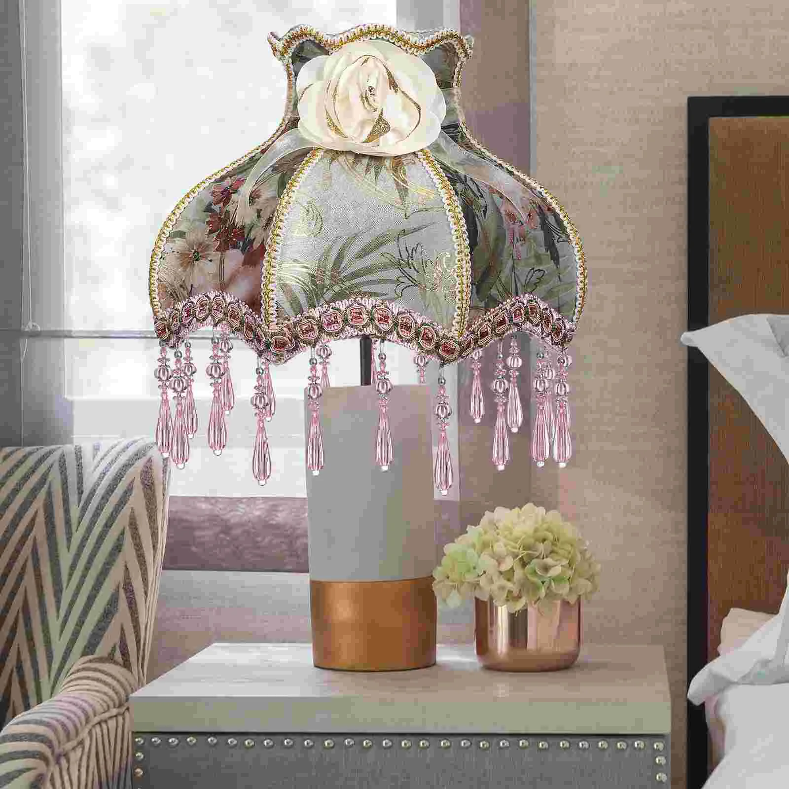 Atmosphere High-end Floral Lamp Shade Lampshades for Floor European Style Bedside Dome Table