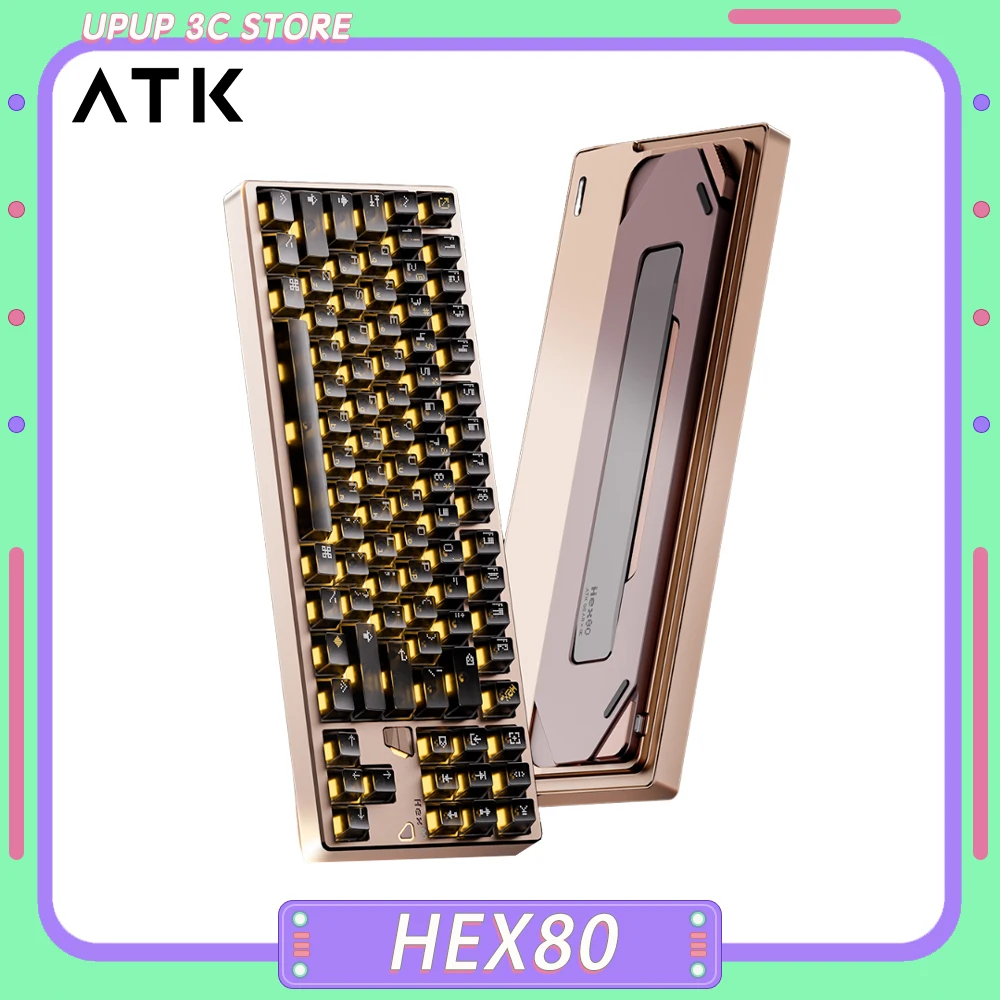 

ATK×QK HEX80 Mechanical Keyboard Magnetic Switch 0.005mmRT 8K Aluminium Alloy Wired Gaming Keyboard RGB Gasker Pc Gamer Gifts