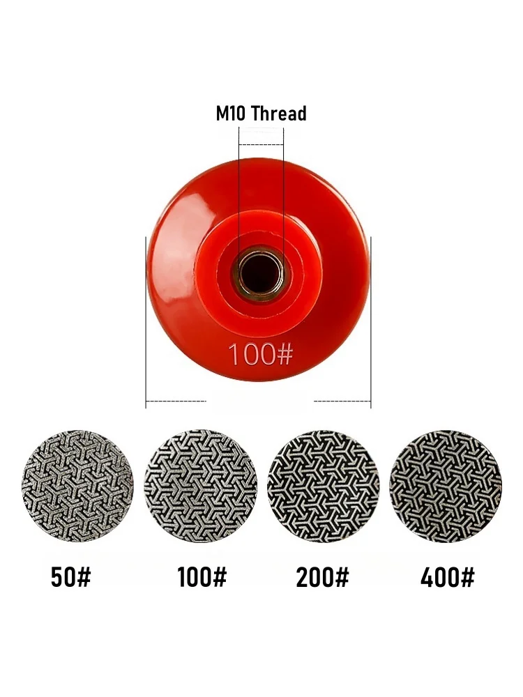 4pcs/set 2 Inch 50mm Electroplated Diamond Polishing Pads Fast Removal Tile Glass Concrete Stone Metal Polishing Sanding Discs