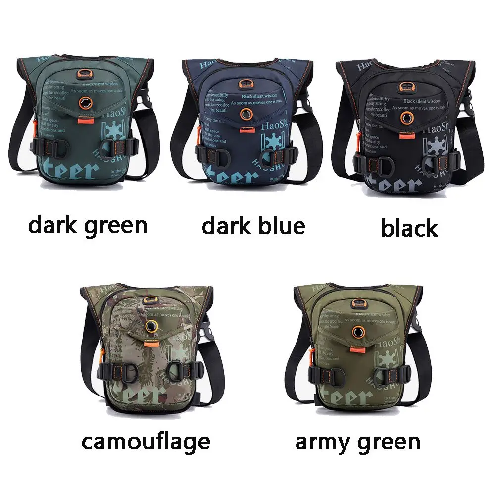 Men Waterproof Nylon Drop Leg Bags Thigh Hip Bum Belt Bag Waist Fanny Pack Boys Travel Riding Motorcycle Crossbody Shoulder Bags