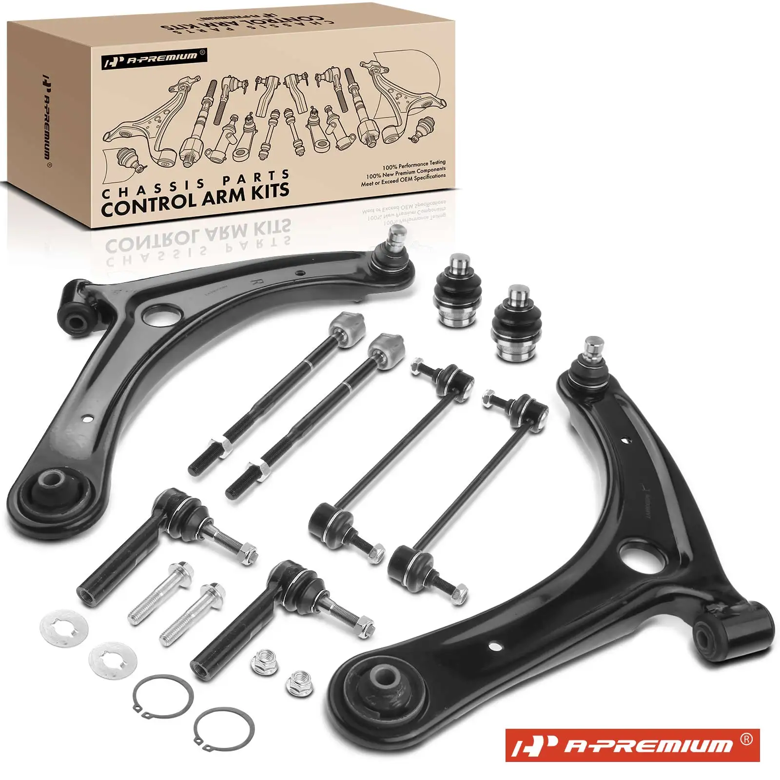 A-Premium 10x Front Control Arm with Ball Joint Sway Bar Link for Jeep Compass Patriot 2007-2017 Dodge Caliber 2007-2012