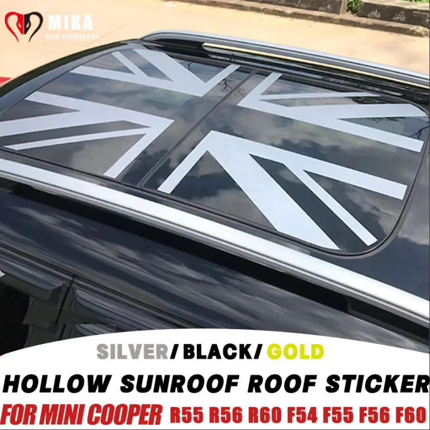 Hollow Sunroof Roof Sticker Decal Union Jack For Mini Cooper R55 R56 R60 F54 F55 F56 F60 Exterior Body Decoration