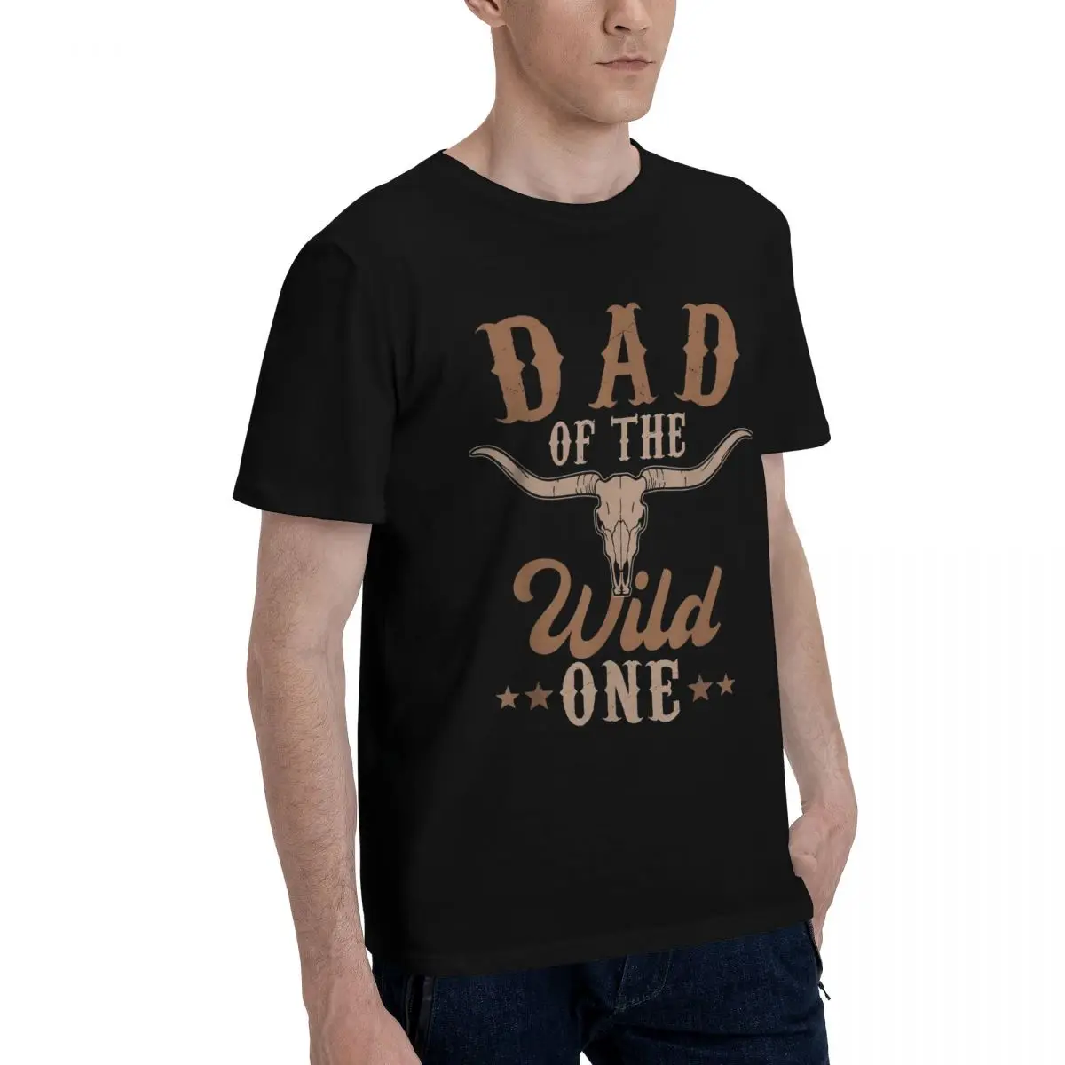 Dad Wild One Cowboy Skull Hot Sale Movement High grade Title Tshirt Leisure Eur Size
