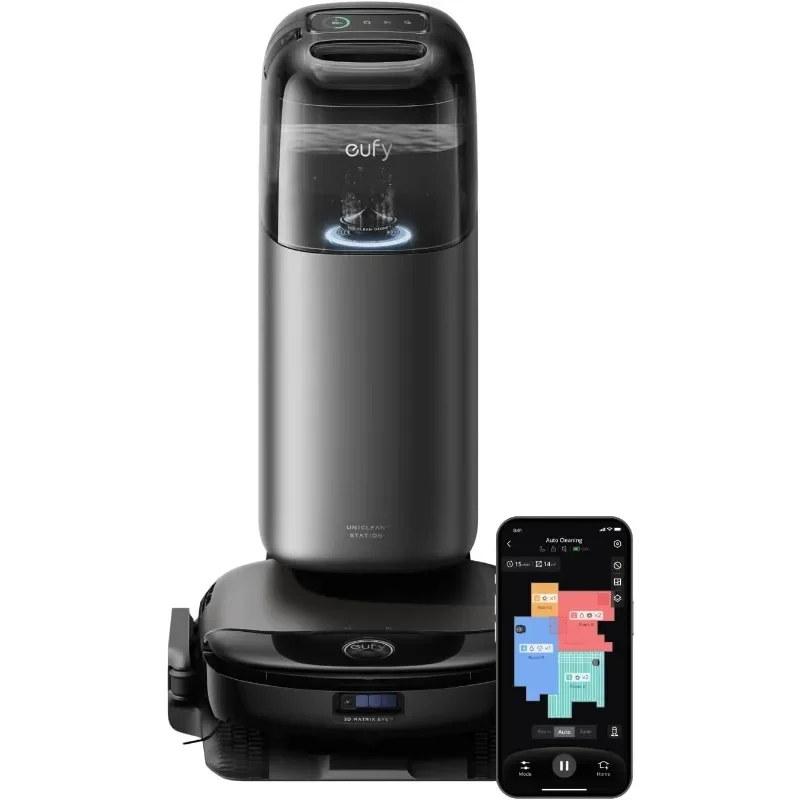مكنسة كهربائية Omni S1 Pro مع محطة الكل في واحد، مجموعة مكنسة وممسحة Robot HydroJet، أوزون نظيف صديق للبيئة، شفط 8000 باسكال، Ob