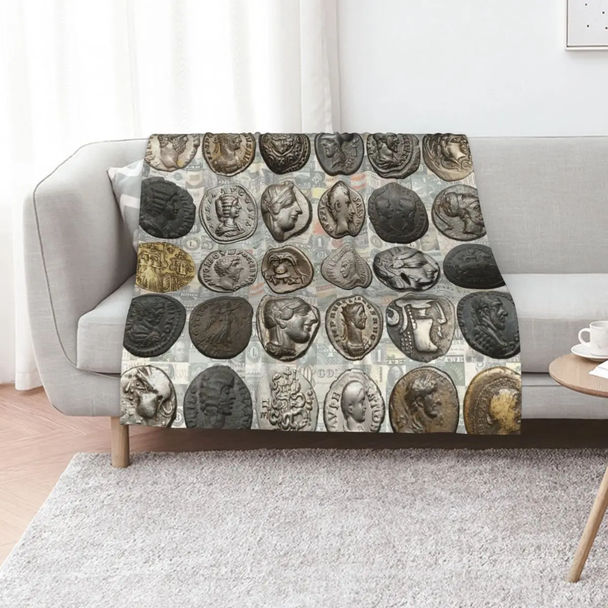 Roman Coins Throw Blanket For Baby Blankets For Bed Blankets For Baby Decorative Sofa anime Tourist Blankets