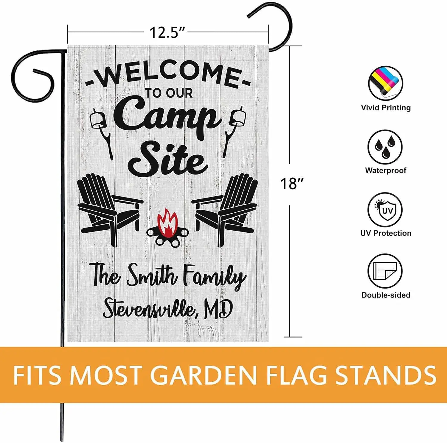 Personalized Camper Camping Garden Flag Welcome to Our Campsite Rv Flag for Outdoor Yard House Banner Home Lawn Welcome Deco jaa