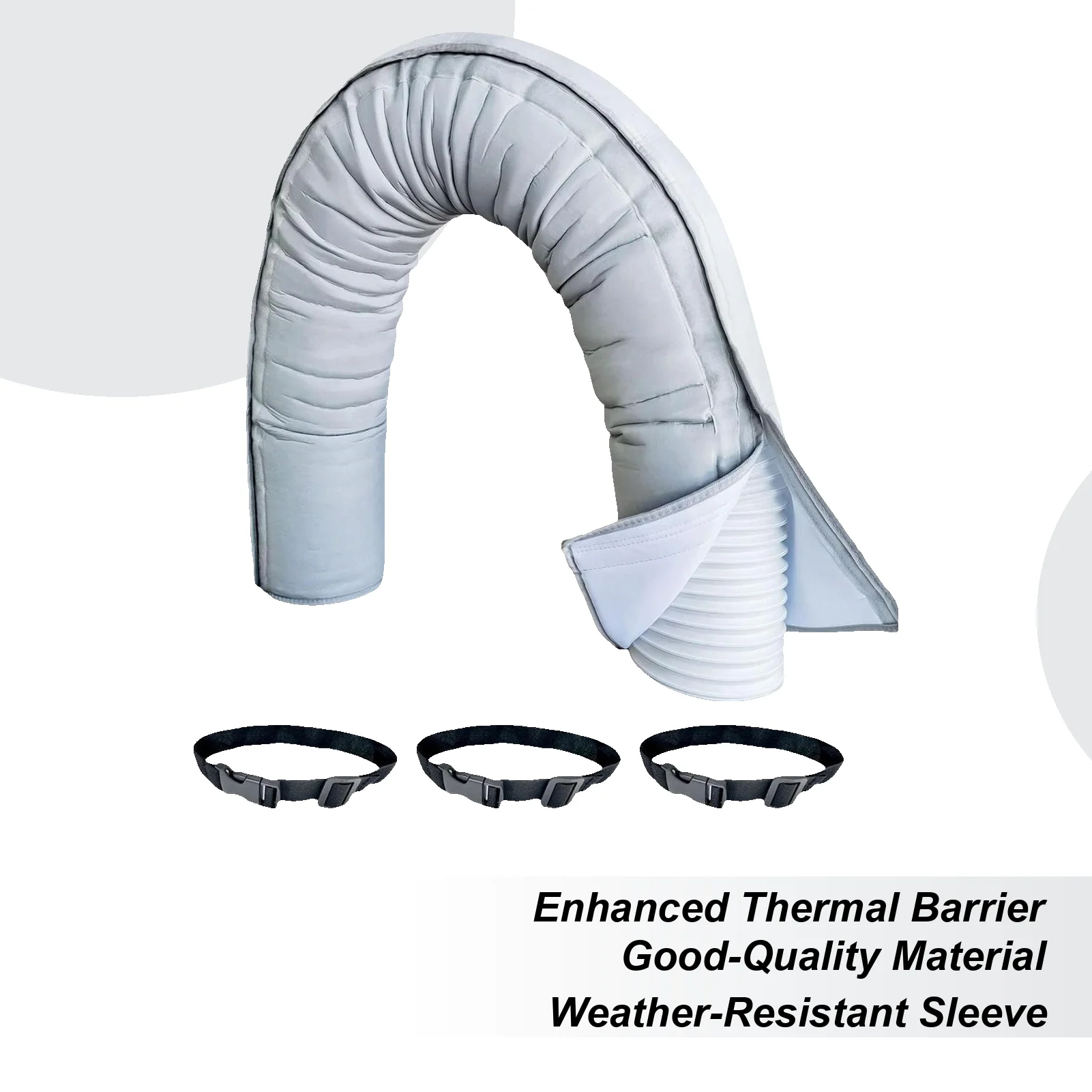 

Портативный изоляционный рукав для шланга переменного тока, крышка для шланга кондиционера с 3 ремнями с пряжками, аксессуары для бытовой техники для офисов