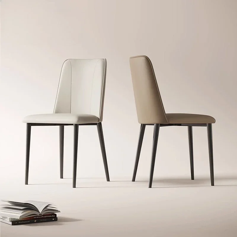 Modern Italian Dining Chair - Microfiber Claw Leather Designer Chair with Backrest, Luxury Home & Hotel Ergonomic Seat