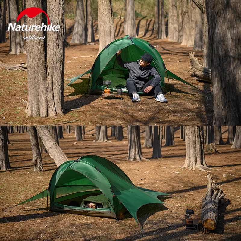 Naturehike يطير الأسماك في الهواء الطلق المحمولة خفيفة خيمة مقاوم للماء PU2000mm سميكة القطب 2 أشخاص خيمة 20D التخييم مساحة كبيرة
