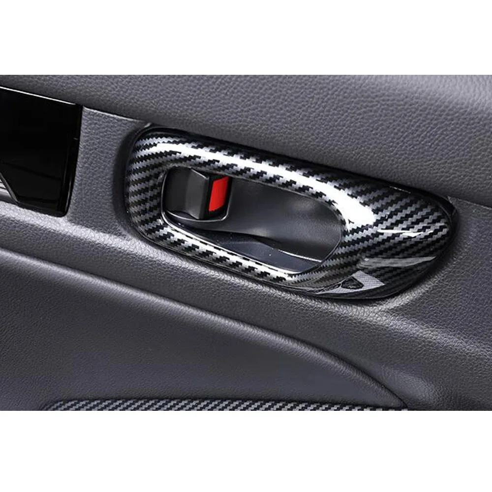 ABS Plastic Car Handrail Door Handle Bowl Covers Trim Auto Accessories Armrest 4PCS For Honda Civic 11th Gen 2022 2023 2024