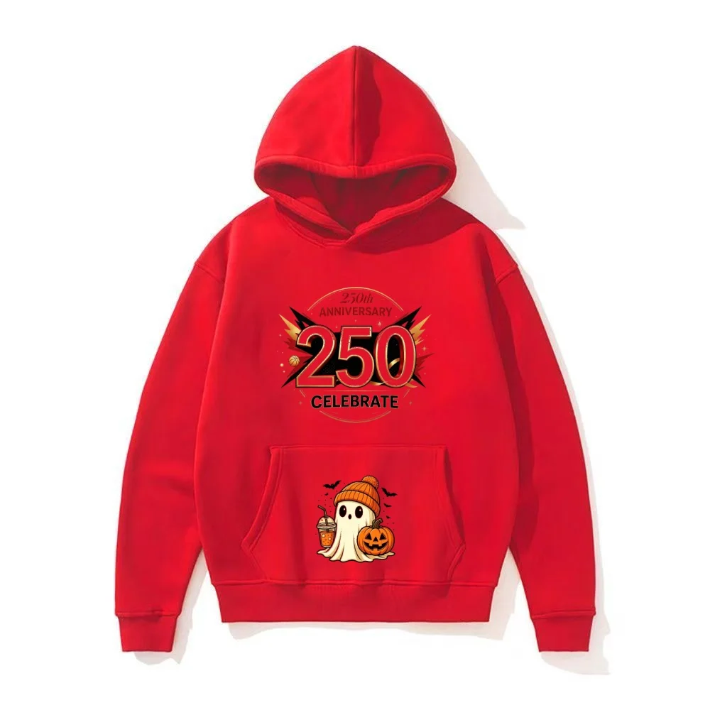 Unisex Halloween Print Hoodie Casual Number Graphic Pullover Sweatshirt Multicolor Hooded Streetwear
