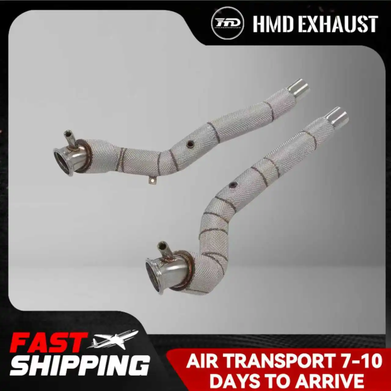 

HMD Exhaust Downpipe for Ferrari california T 3.9T SS304 with Catalytic Converter Large diameter Support customization