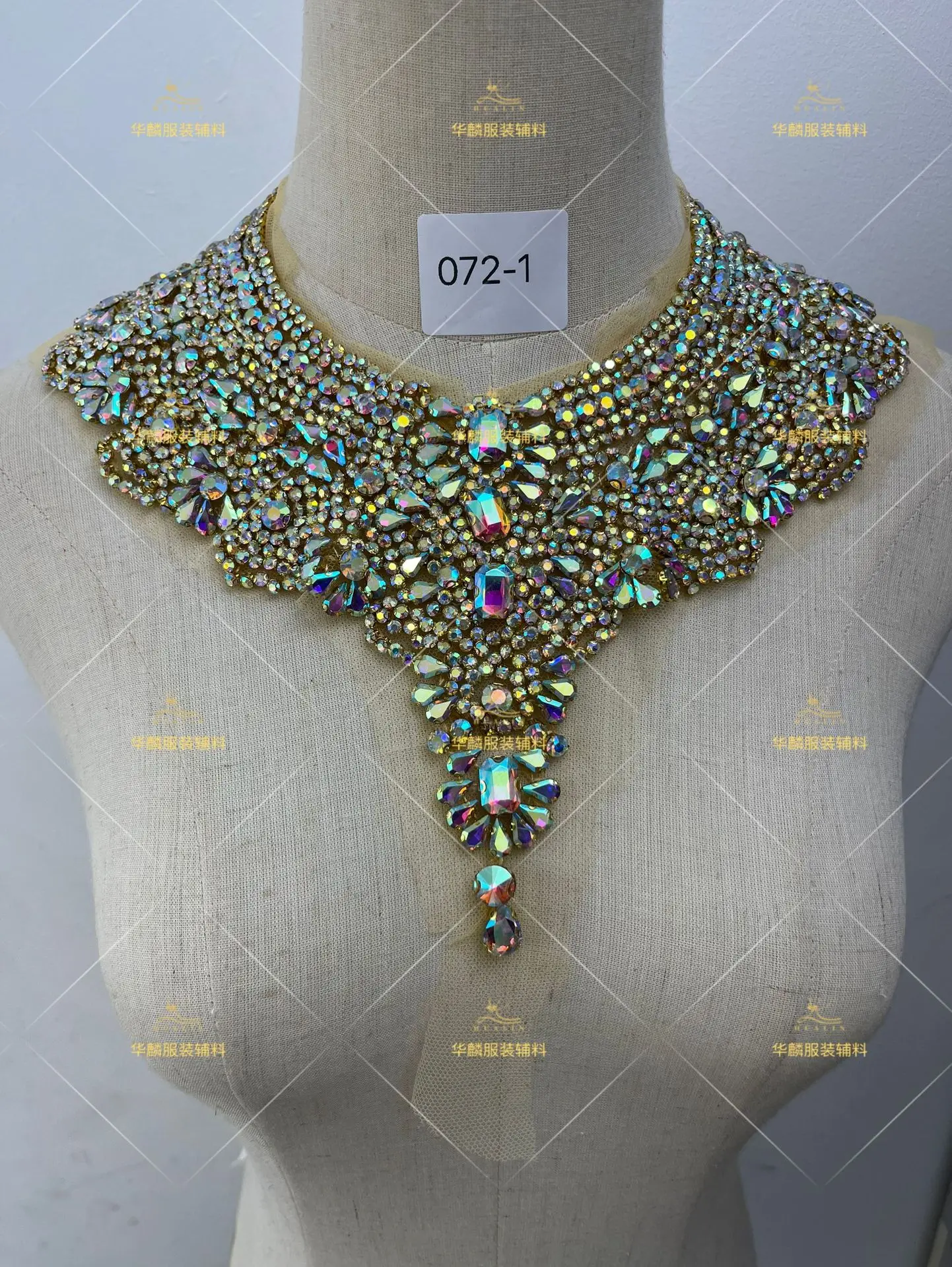 22 Colors Luxury Handmade Diamond Rhinestone Neck Ring Material Evening Dress Fabric Beading Tulle Apparel Decoration