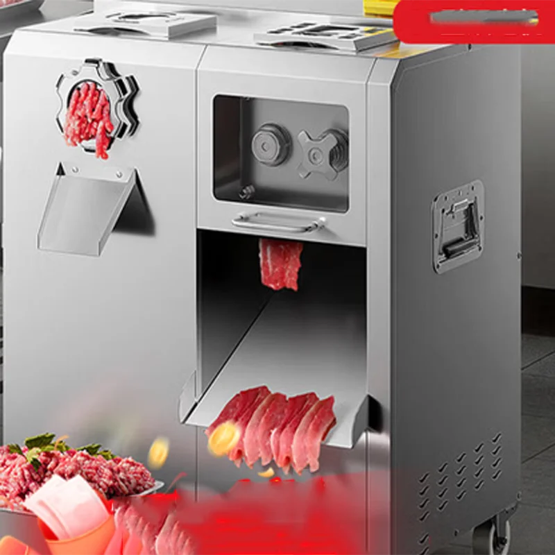 Powerful Double Belt Rotating Pulleys Meat Chopper Machine 220V meat grinder electric and Slicer Easy to Clean