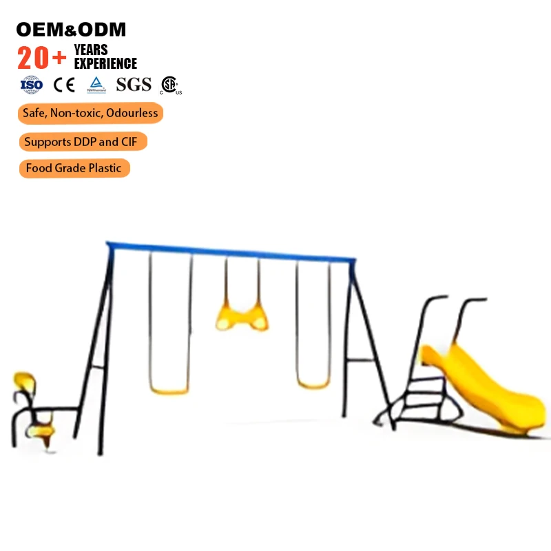 High Quality Commercial Playground Equipment Swing Set Slide Children LLDPE Plastic Steel School Park Community Manufacturer