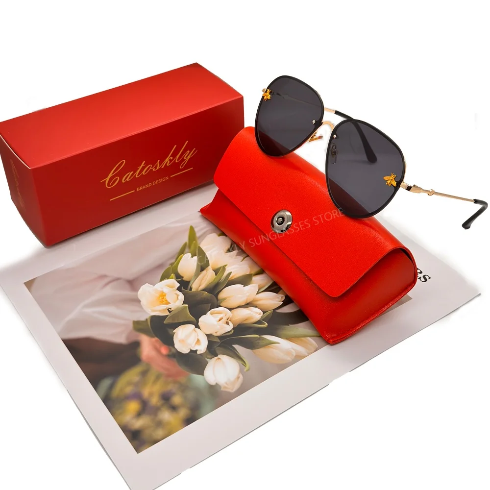 

Luxury Sunglasses Women Vintage Oval Bee Sun Glasses For Ladies Gafas De Sol Brand Design Eyewear UV400 Driving Eyeglasses