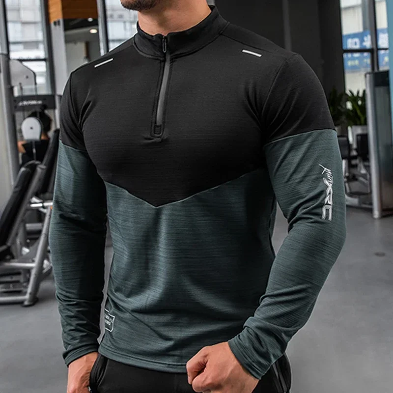 

Mens Gym Compression Shirt Male Rashgard Fitness Long Sleeves Running Clothes Homme Tshirt Football Jersey Sportswear Dry Fit