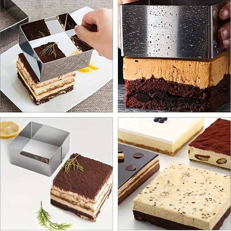 Stainless steel square mousse cake mould cake ring dessert tools baking accessories baking DIY cookies baking mold