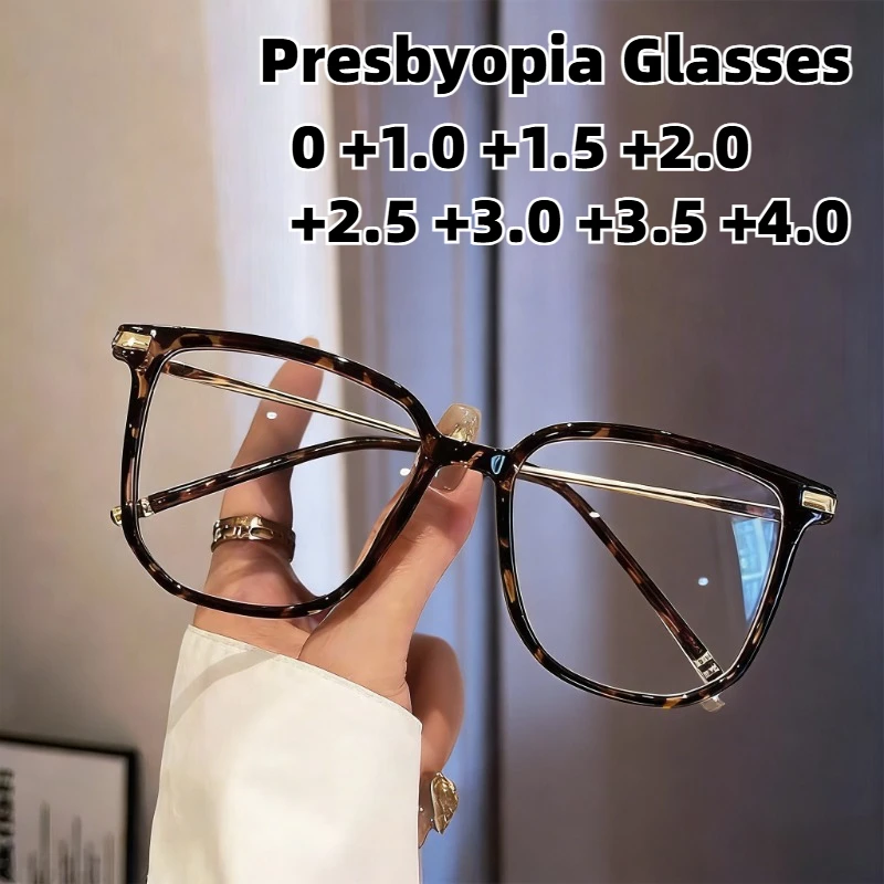 

2026 New Square-Frame Anti-Blue Light Presbyopia Glasses Unisex Large-Frame High-Definition Reading Eyewear Diopter 0 To +4.0