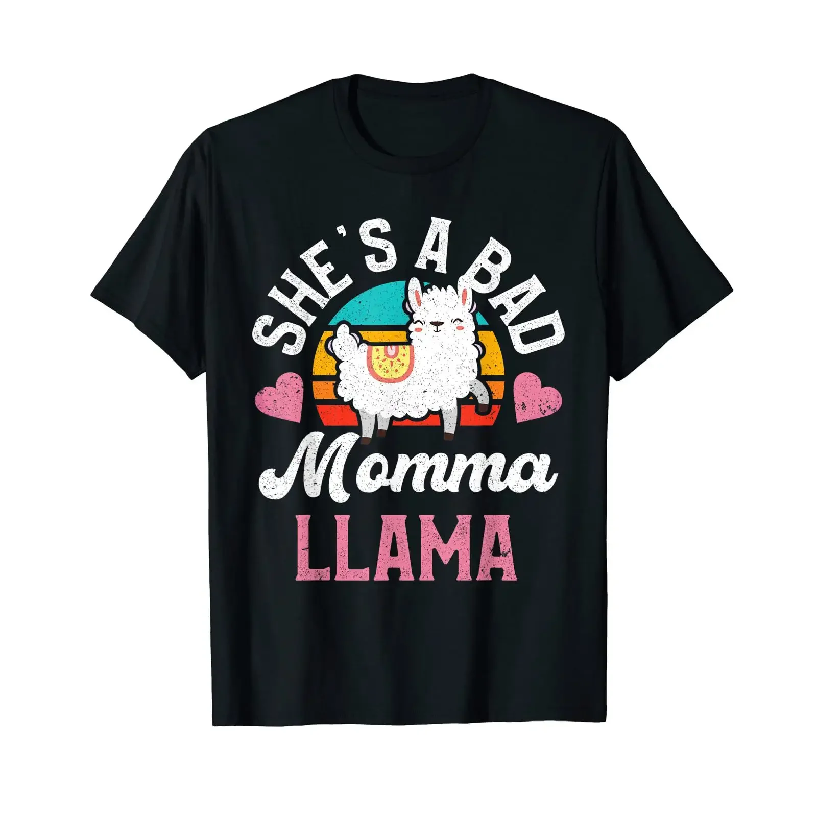 Vintage Momma Llama Mom Farm Animal Lover T Shirt vintage Washed designer clothes Versatile graphic fashion Comfortable Unisex
