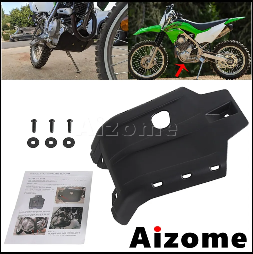 For Kawasaki KLX230 Skid Plate Protector Cover Guard Engine Base Chassis Dirt Bike Accessories Motorcycle PP KLX 230 2020 21-23