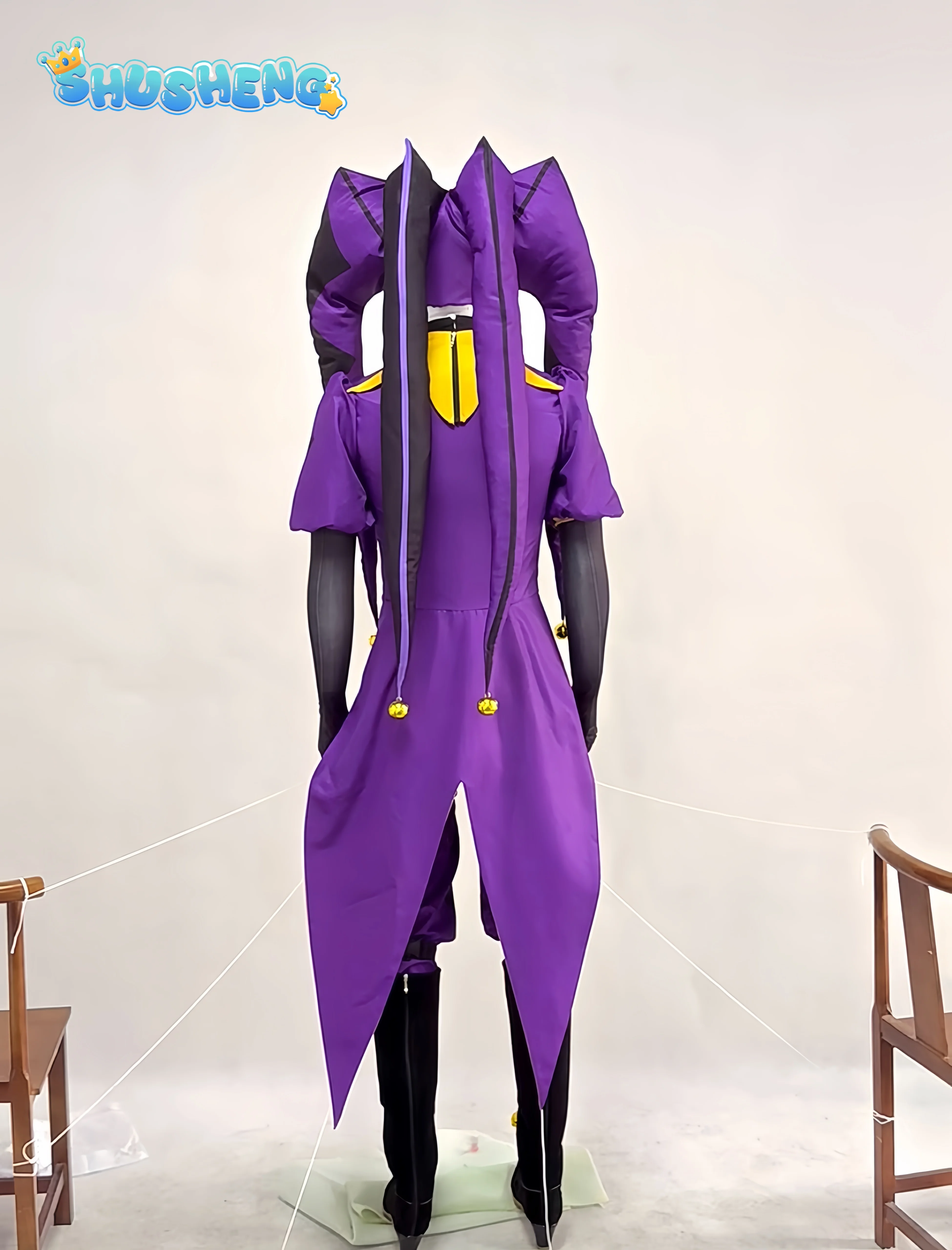 

Purple joker Pierrot Cosplay Costumes Game Freak COS Circus Role Play Clown Uniform Halloween Carnival Party Outfit Men Woman