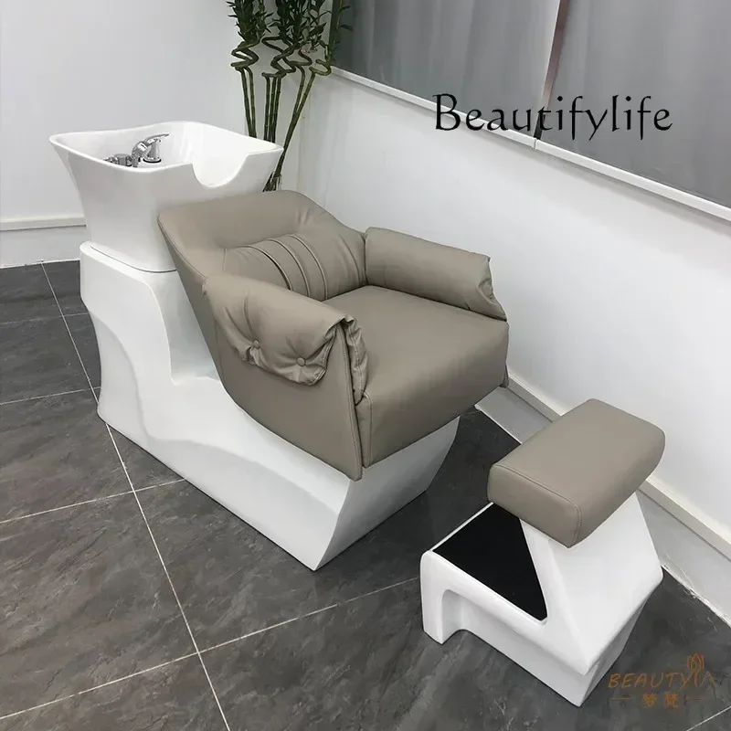 New ceramic basin hair salon shampoo bed hair salon special flush bed high-grade semi-lying direct sales