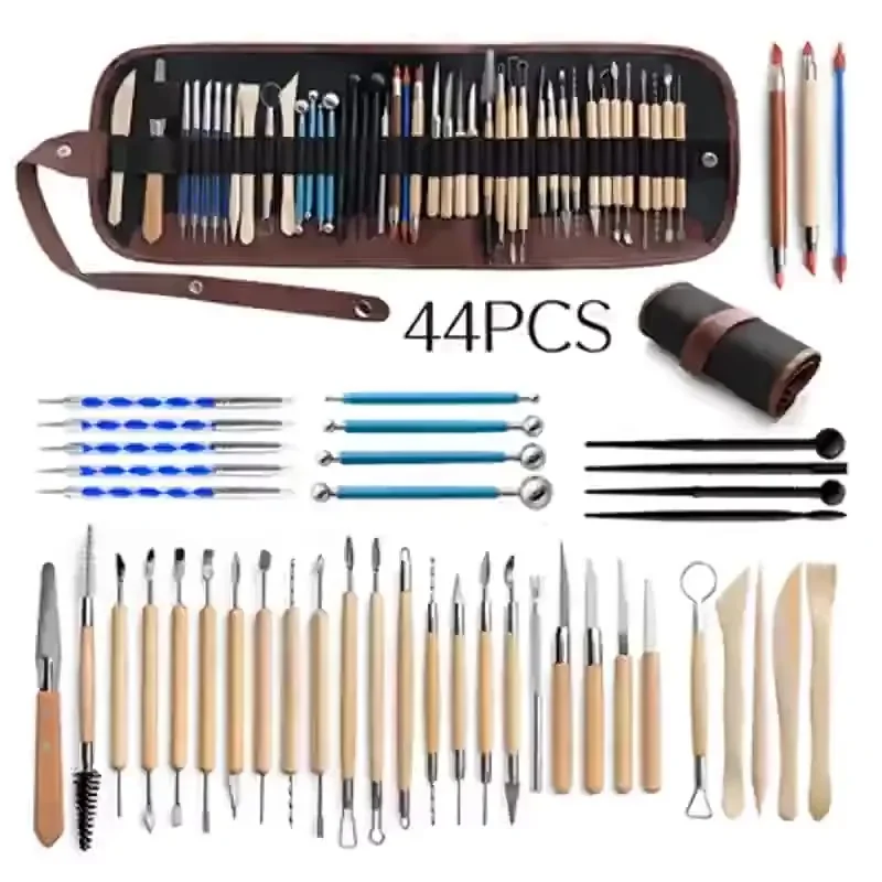 

Pottery Clay Sculpting Tools Double Sided Polymer Clay Carving Set Ceramic Modeling Trimming Embossing Professional Supplie Tool