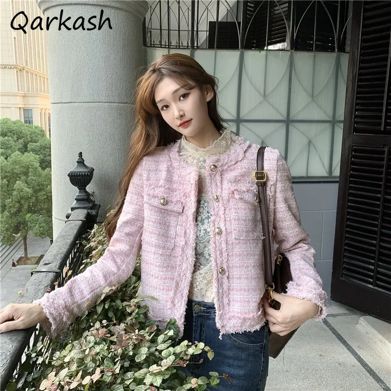 Long Sleeve Jackets Women Single Breasted Double Pockets Temperament Design Elegant Ulzzang Autumn Prevalent OL Hipster Street