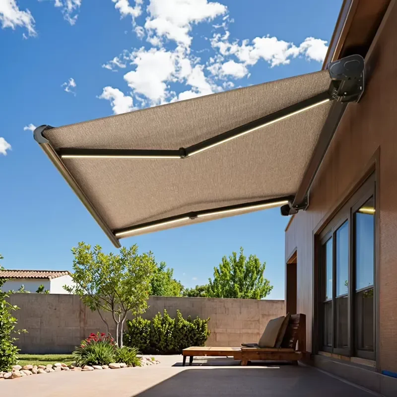 Electric Retractable Awning Outdoor Waterproof Full Box Patio Shade for Balcony Garden Terrace Sun Protection Cover Full Box