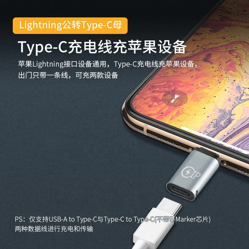 Converter Lighting Female To Type-C USB-C USB C Male Charging Data Transmission Adapter Converter For Android and IOS Devices