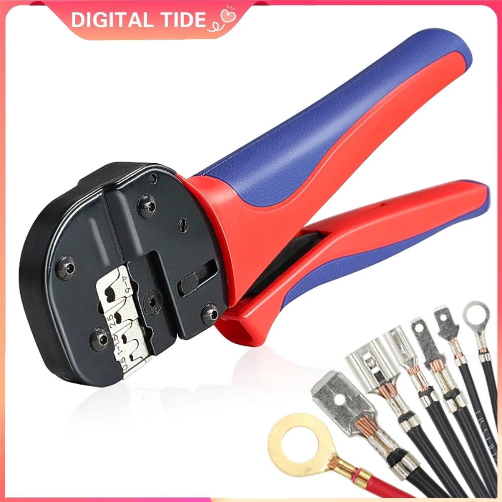 أداة العقص لمحطات وأوعية البرميل المفتوحة غير المعزولة ومكشكش الأسلاك AWG 20-10 (0.5-6mm2) YFP-04B