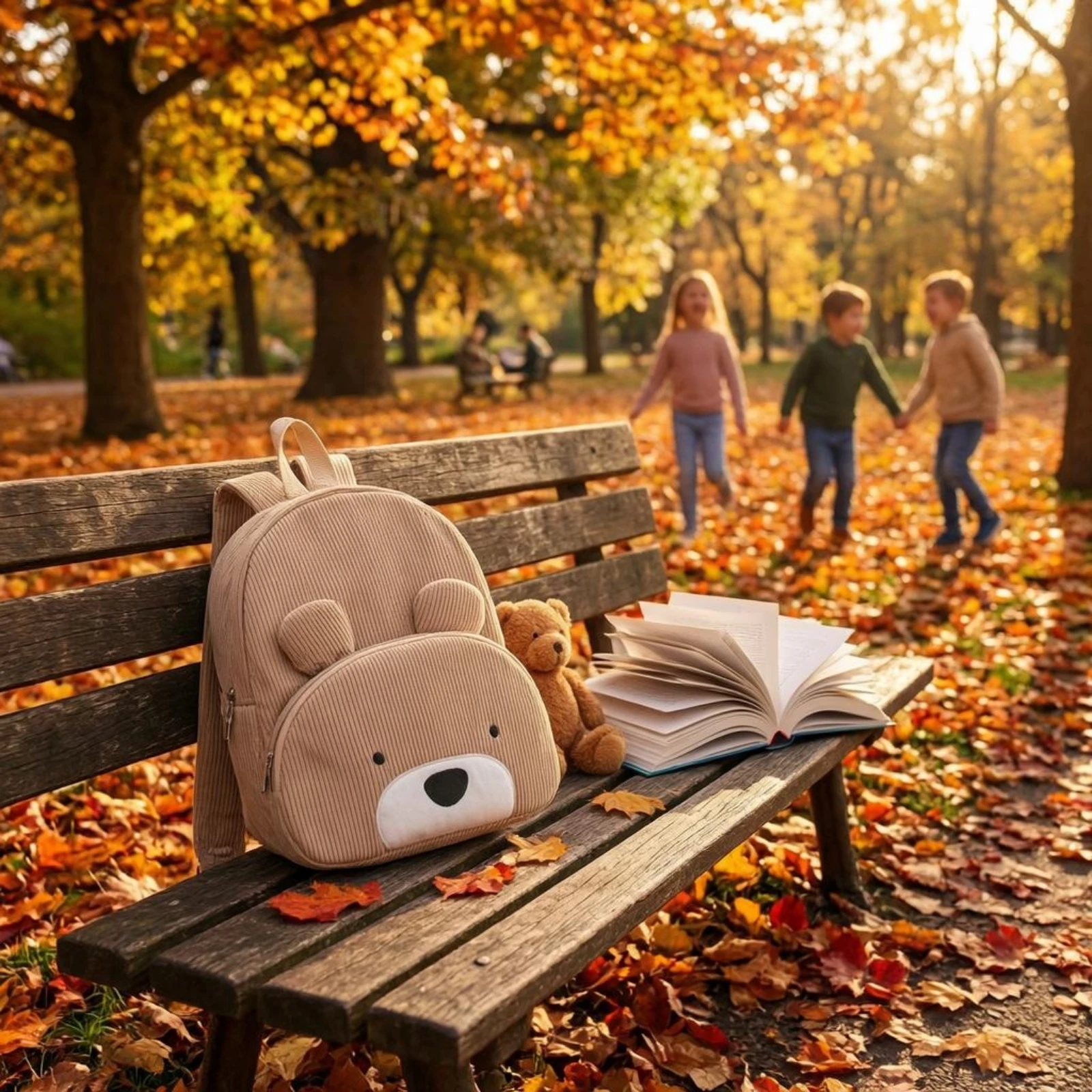 

3D Bear Backpack Embroidered Eyes Bear Backpack Bookbag Easy-Glide Zippers Daypack Sturdy