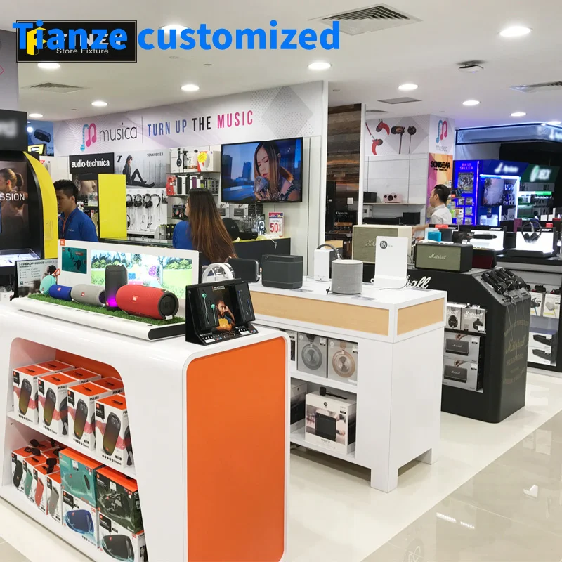 （customized）Good Electronic Accessories Shop Store Decoration Name Cheap Electronics Shop Decoration Design