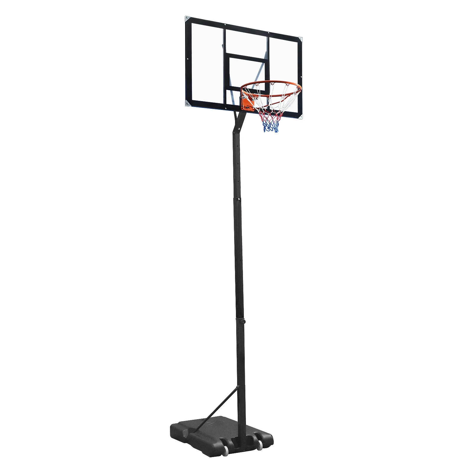 Portable Basketball Hoop Stand With Wheels Adjustable Height 5.25-10 ft Portable Shatterproof Backboard System for Kids & Adults