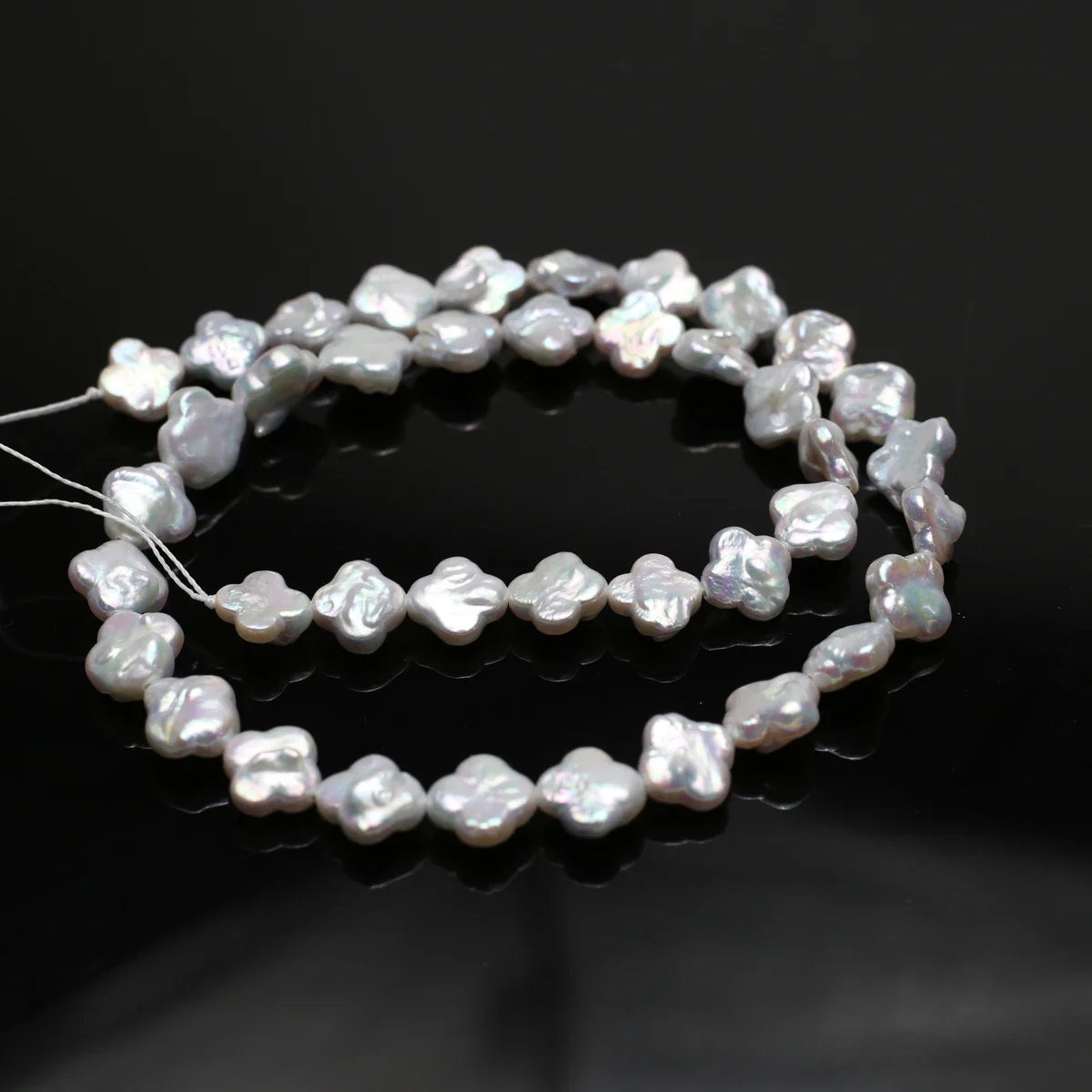 

Natural Freshwater 9x9mm5A White Four-Leaf Clover Baroque Pearl Bead Jewelry Make DIY Necklace Bracelet Accessories Wedding Gift