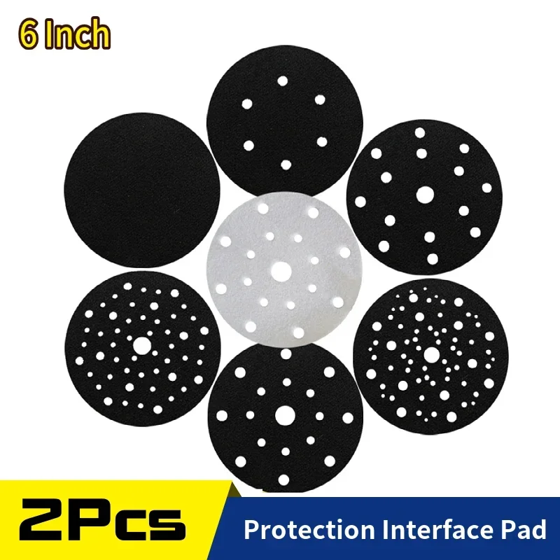 2PCS 6 Inch Hook and Loop Pad Saver Interface Pad Surface Protection Disc 150mm Protector for Sanding Pad Random Orbital Sander