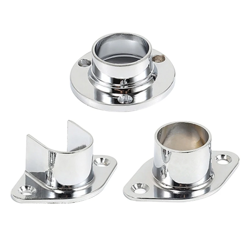 Wardrobe Rod Brackets Flange Holders Closet Poles Rod End Supports Durable Dropship