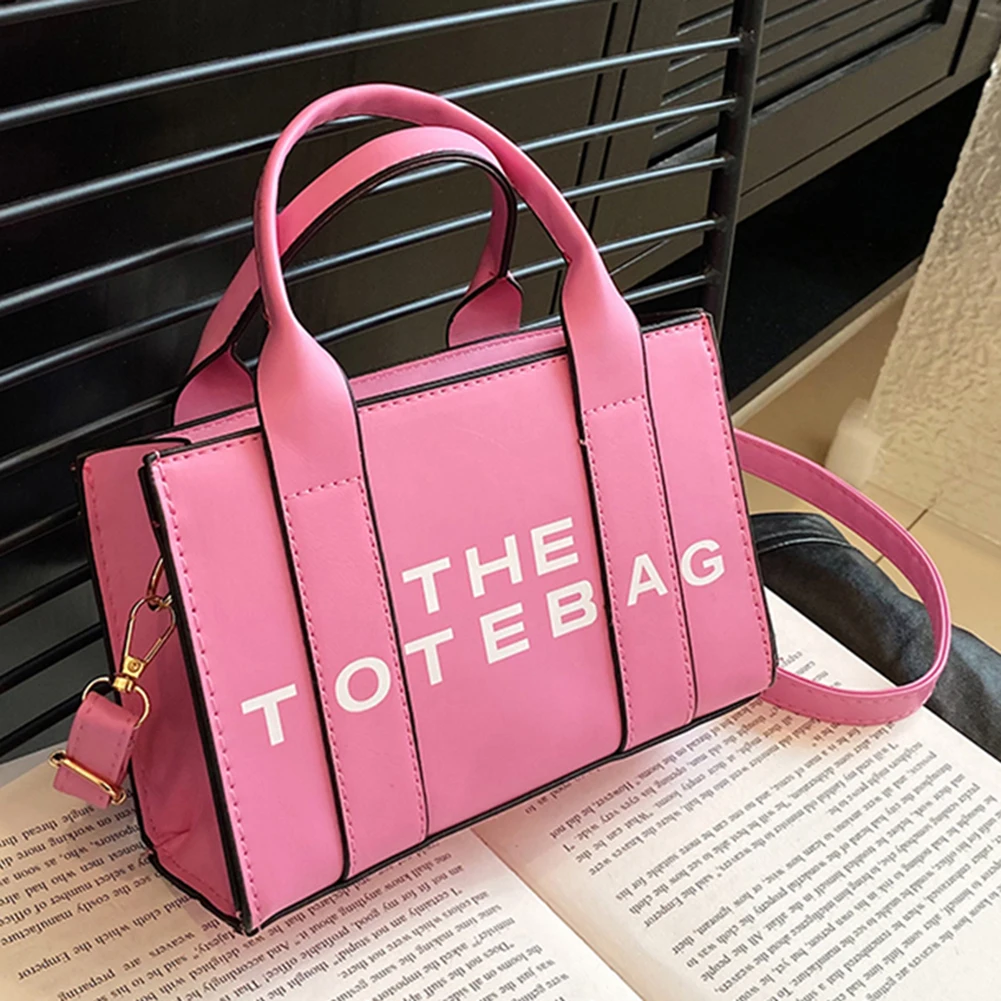 

Women Messenger Bags Contrast Letters Fashion Crossbody Bag PU Leather Portable Casual Simple Adjustable Straps Female Satchel